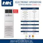 5.0TR FLOOR MOUNTED INVERTER AIRCON (220-240V, 1 Ph, 60Hz) (HK60FMI/GAMD)