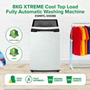 8KG Top Load Fully Automatic Washing Machine with Spin Dry (Black Cover) | XWMTL-0008B