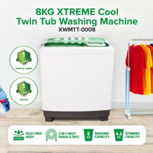 8KG XTREME COOL Twin Tub Washing Machine | XWMTT-0008