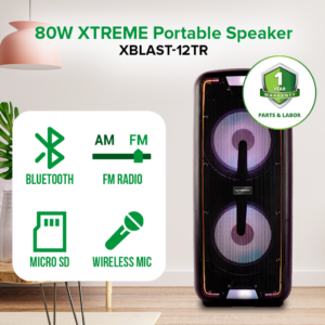 80W XTREME Portable Speaker | XBLAST-12TR