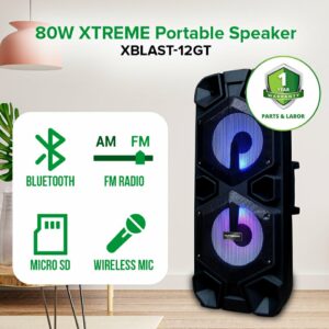 80W XTREME Portable Speaker | XBLAST-12GT