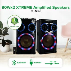 80Wx2 XTREME Amplified Speaker | PH-12DJ