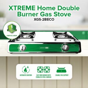 XTREME HOME Double Burner Gas Stove | XGS-2BECO